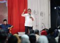 Sekjen PDIP Hasto Kristiyanto dan Airlangga Pribadi Kusman saat diskusi “Membumikan Pancasila” di Blitar, Juni 2026.