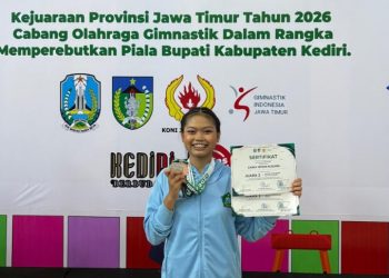 Atlet senam Sidoarjo peraih medali emas di kejuaraan PERSANI Jatim 2026.
